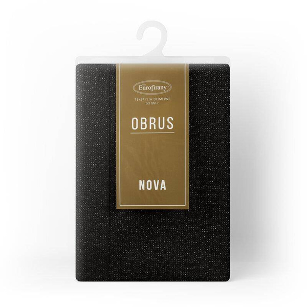 Crni stolnjak sa ukrasnim rubom i srebrnim koncem 145x300 Stella 1