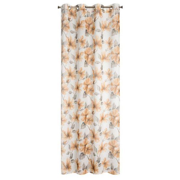 Zavjesa od svijetlog etamina sa printom cvijeća, poluprozirna 140x250 Sofia