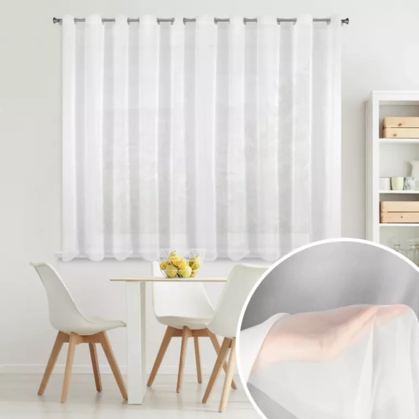 Kratka zavjesa od glatkog mat voala 300x160 cm bijela boja Lucy