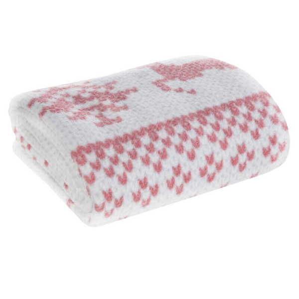 Božićna deka od pamuka i akrila s božićnim motivom 200x220 boja crvena sobovi Noel