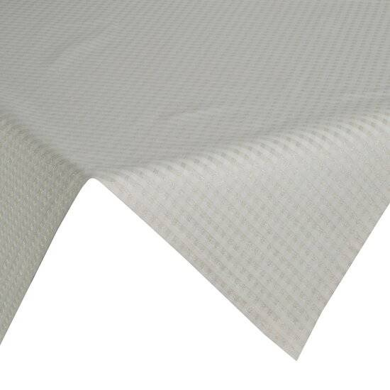 Obrus świąteczny szampański z żakardowej tkaniny w krateczkę przetykany jasno złotą nicią 85x85 stolnjak Flash 1