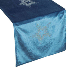 Božićni baršunasti stolnjak ukrašen sjajnim cirkonima 40x140 Ilona