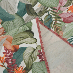 Stolnjak, salveta, 85x85  s otisnutim botaničkim motivom Ines 2 s dodatkom lana