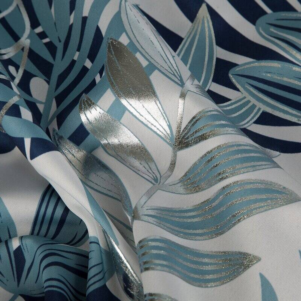 Zavjesa 140x250 s motivom egzotičnog lišća i sjajnim printom Malta