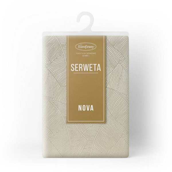 Krem stolnjak 85x85 sa jacquard uzorkom listova banane Isla 