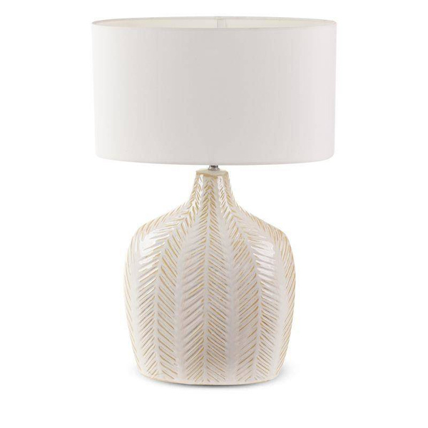 Krem-zlatna keramička lampa s reljefnim uzorkom Liza 38x18x58