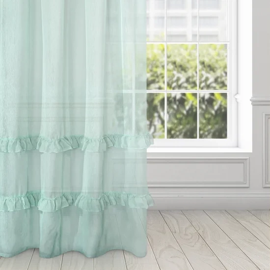 Mint zavjesa s volanima na dnu 140x270 s trakom Lorena