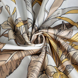 Zavjesa od mekanog baršuna s printom cvijeća i lišća 140x250 Bari