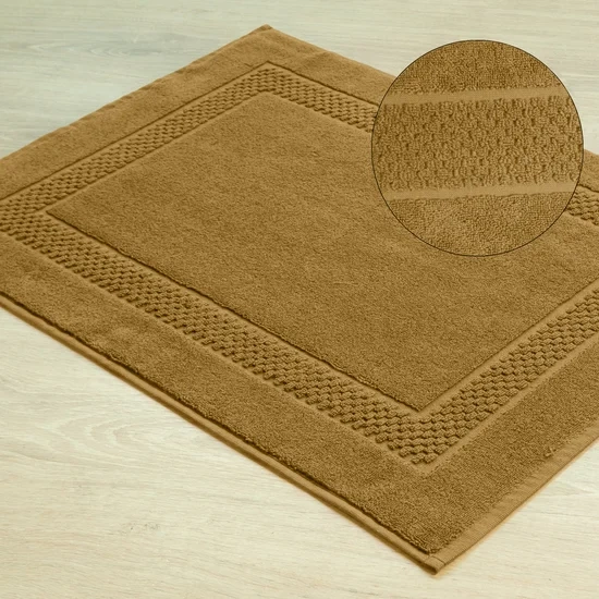 Lagani kupaonski tepih 50x70 od pamučnog frotira ukrašeni prugom kariranog uzorka, CALEB dobro upija vodu