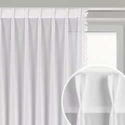 Bijela šifonska zavjesa ukrašena aplikacijom, 80x270 cm , FLEX 1:1,5 - LORETA