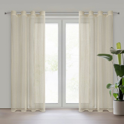 Bež mrežasta zavjesa, nije potrebno glačanje, 140x250 cm, MIRELLA