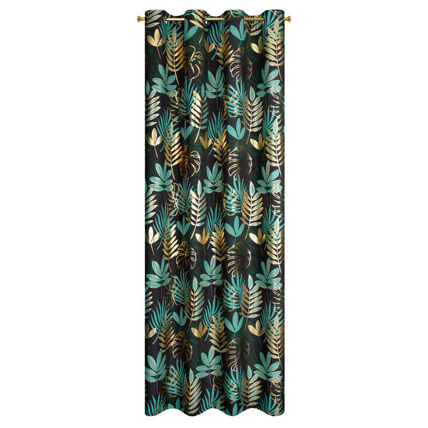 Zavjesa 140x250 s motivom egzotičnog lišća i sjajnim printom Malta