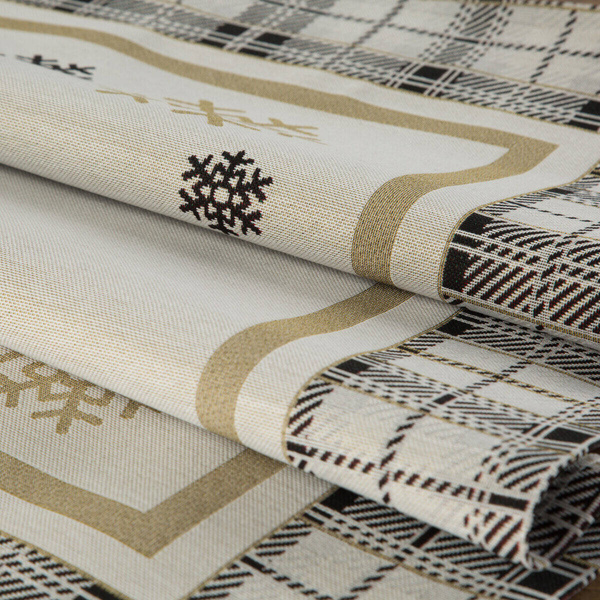 Podmetač s motivom zlatne pahulje i ukrasnim kariranim rubom od goblena 35x45 Angel