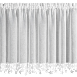 Bijela kuhinjska zavjesa od gaze ukrašena božićnim zvijezdama, tunel 150x90 cm - XMAS