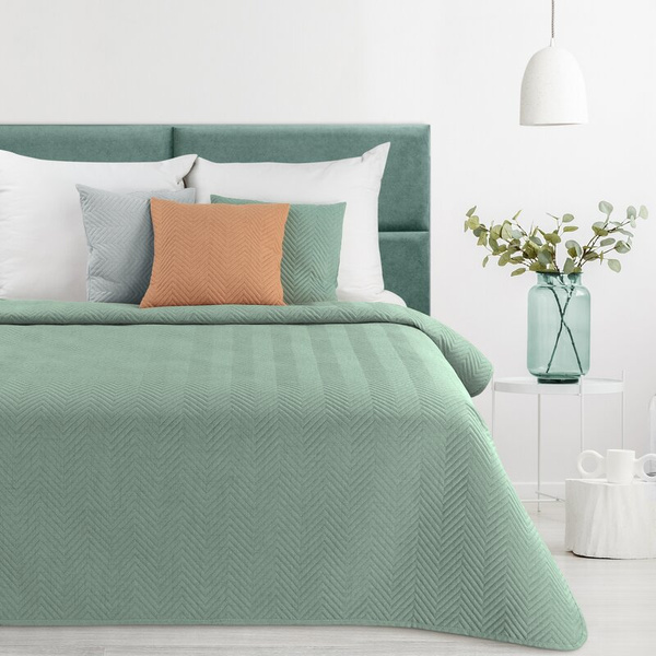 Prekrivač s lanenom strukturom prošiven metodom vrućeg prešanja u geometrijskom uzorku 170x210