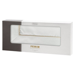 Klasični bijeli nadstolnjak s nježnim zlatnim obrubom 40x140 Madele