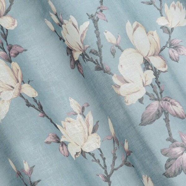 Zavjesa 140x250 od eko stila etamina s motivom magnolije, poluproziran Luna