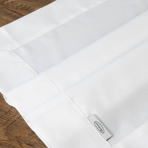 Trkač za stol klasični bijeli s elegantnom dvostrukom prirubnicom, otporan na mrlje 40x140 Aleksa