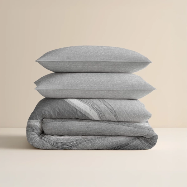 Posteljina od flanela 240x220 siva, mekana na dodir Stone Stripe