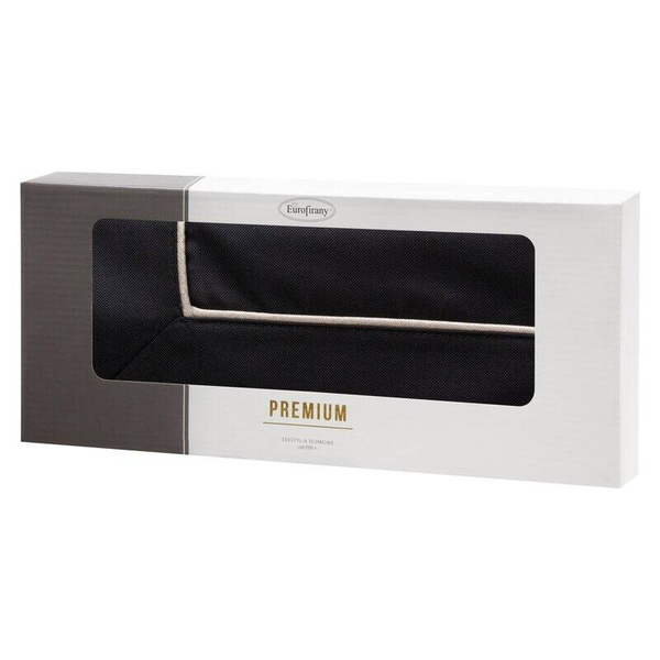 Crni stolnjak s nježnim srebrnim obrubom 85x85 Madele