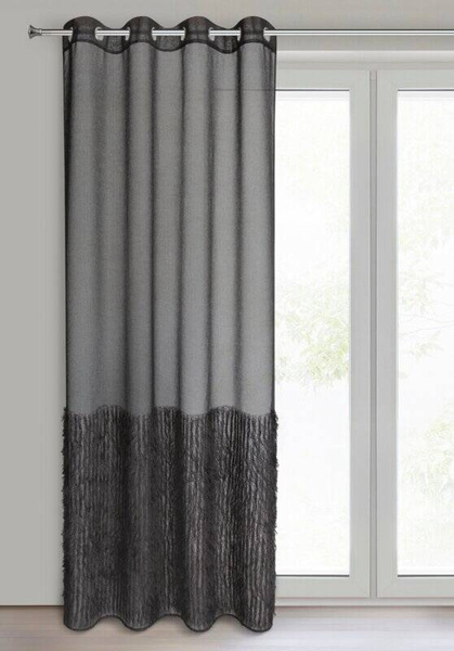 Zavjesa 140x250 od gaze ukrašena moher koncem MARGARET 2 