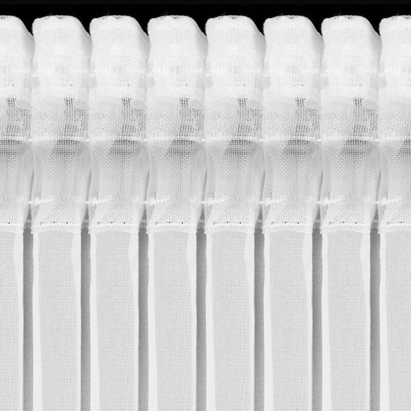 Bijela šifonska zavjesa ukrašena izvezenom aplikacijom, traka 400x140 cm, LILI