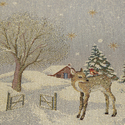 Božićni tapiserijski stolnjak 100x100 cm ukrašen božićnim motivom