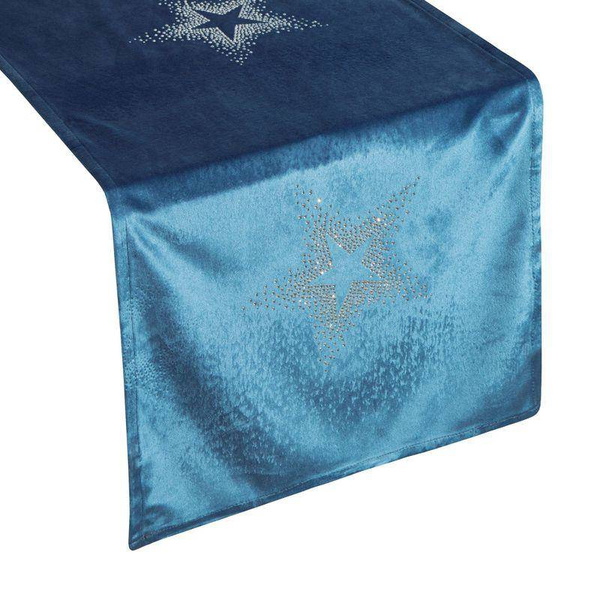 Božićni baršunasti stolnjak ukrašen sjajnim cirkonima 40x140 Ilona