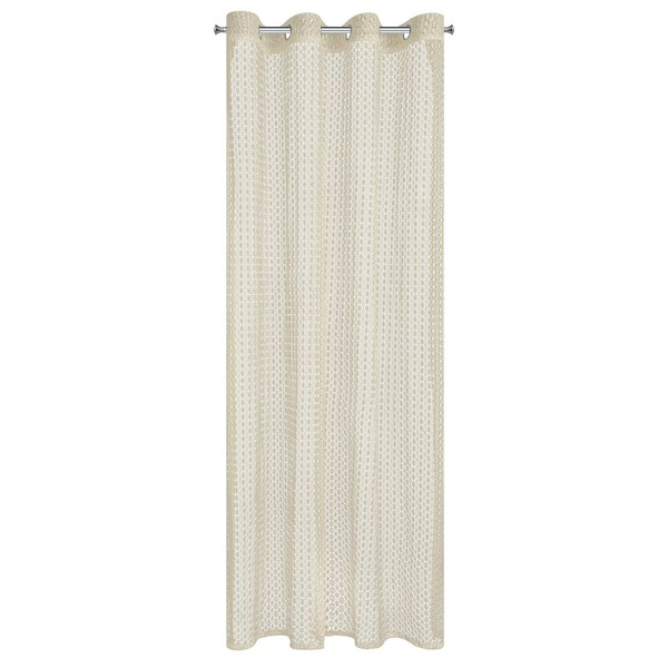 Bež mrežasta zavjesa, nije potrebno glačanje, 140x250 cm, MIRELLA