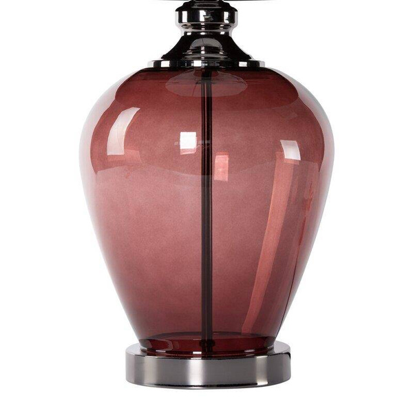 Stolna lampa sa staklenom prozirnom bazom i crnim abažurom 33x59 Alma