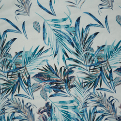 Bijela posteljina od mikrovlakana s printom plavog egzotičnog lišća 140x200 D91 Pilar