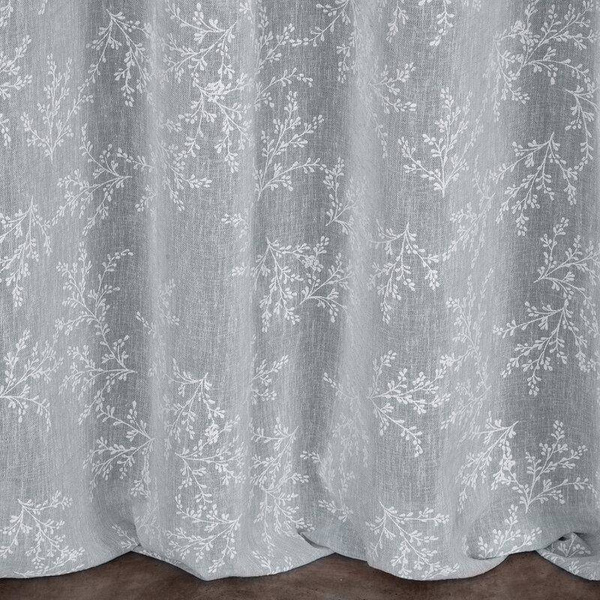 Zavjesa od svijetlog etamina u eko stilu s printom nježnih grančica 140x250 cm Amber