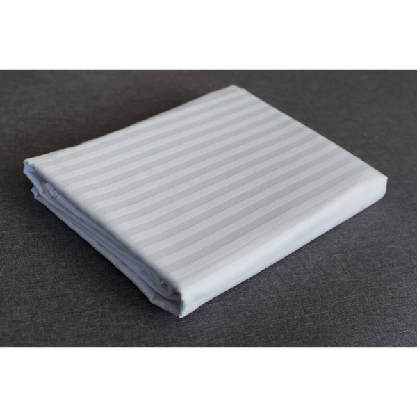 Satenska plahta damast pruga 1 cm 150x240 bijela 150g/m2 EXCLUSIV za apartmane