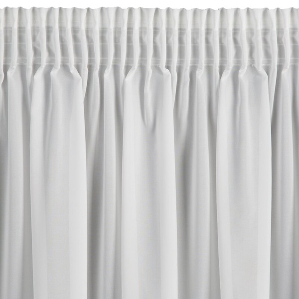 Kratka bijela šifonska zavjesa ukrašena aplikacijom, 400x160 cm- LORETA