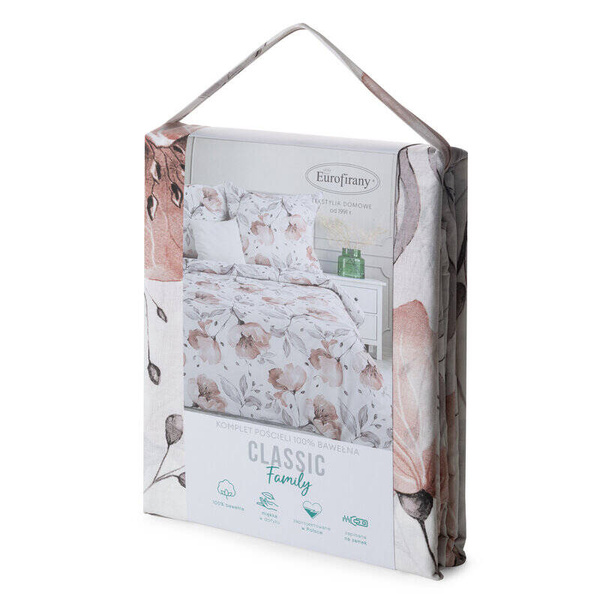CLASSIC FAMILY set posteljine 160x200 od ranforce pamuka ukrašen cvjetnim printom Nicky