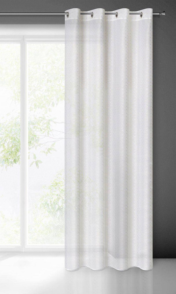 Zavjesa sa svijetlim zlatnim tiskom malih kvadrata 140x250 cm SIBEL