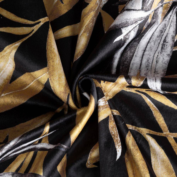 PIERRE CARDIN zavjesa od mekog baršuna s printom grančica 140x250 cm bež, crna Zoja