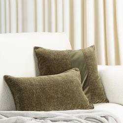 Jastučnica od šenila 45x45 cm ukrašena baršunastom prugom CARLA 05