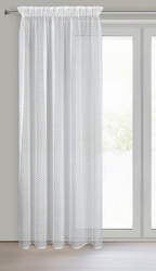 Bijela zavjesa s finim geometrijskim uzorkom, 140x270 cm, ALAYA 