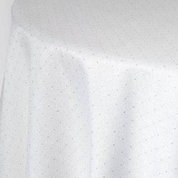 Okrugli stolnjak ukrašen srebrnim sjajnim koncem i elegantnom trakom ∅ 120 Ellen