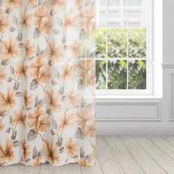 Zavjesa od svijetlog etamina sa printom cvijeća, poluprozirna 140x250 Sofia