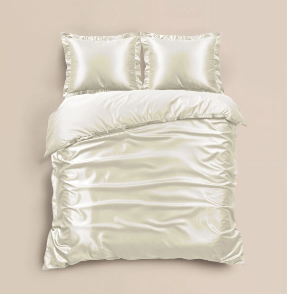 Elegantna krem posteljina od mikroperkal satena 200x220 Glossy Wit 