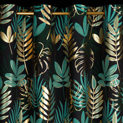 Zavjesa 140x250 s motivom egzotičnog lišća i sjajnim printom Malta