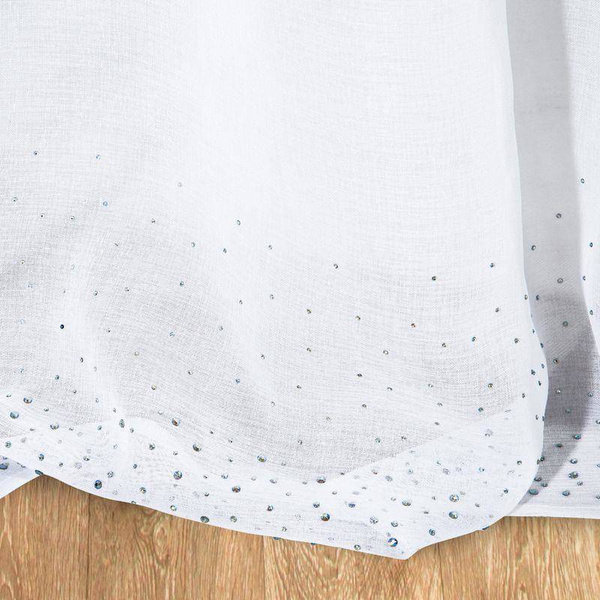 Bijela zavjesa ukrašena šljokicama na ušicama 140x250 glamour Madie