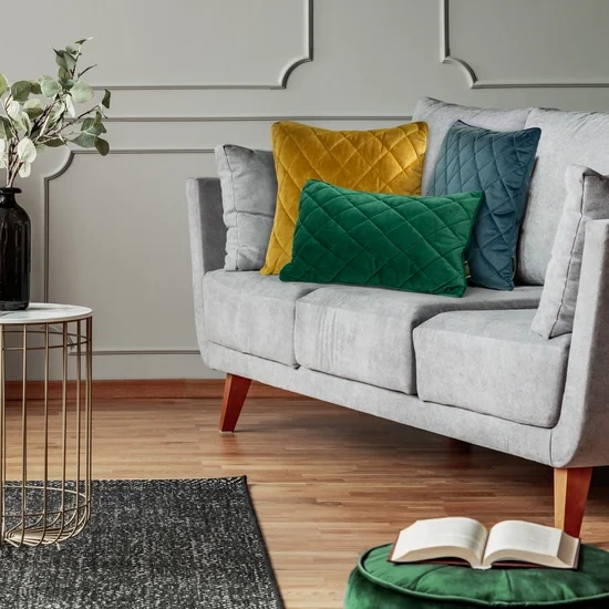 Jastuk s punjenjem prošiven u dijamantnom uzorku s ukrasnim rubovima 45X45 Velvet 27