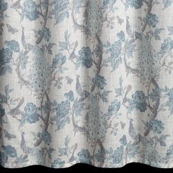 Zavjesa od tkanine s dodatkom lana, ukrašena printom, 140x250 cm,