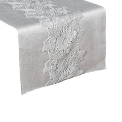 Trkač za stol prirodni stolnjak ukrašen remenom od čipke od gipura, savršen za proslave 35x180 Tami