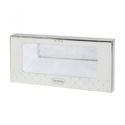 Stolnjak 40x140 ukrašen trakom i nježnim srebrnim obrubom u elegantnom pakiranju