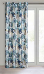 Zavjesa 140x250 s motivom egzotičnog lišća i sjajnim printom Malta