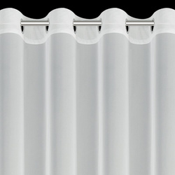 Bijela mrežasta zavjesa ukrašena cvijećem i malim 3D perlicama,, 140x250 cm, rupice - JASMIN 2 Eva Minge